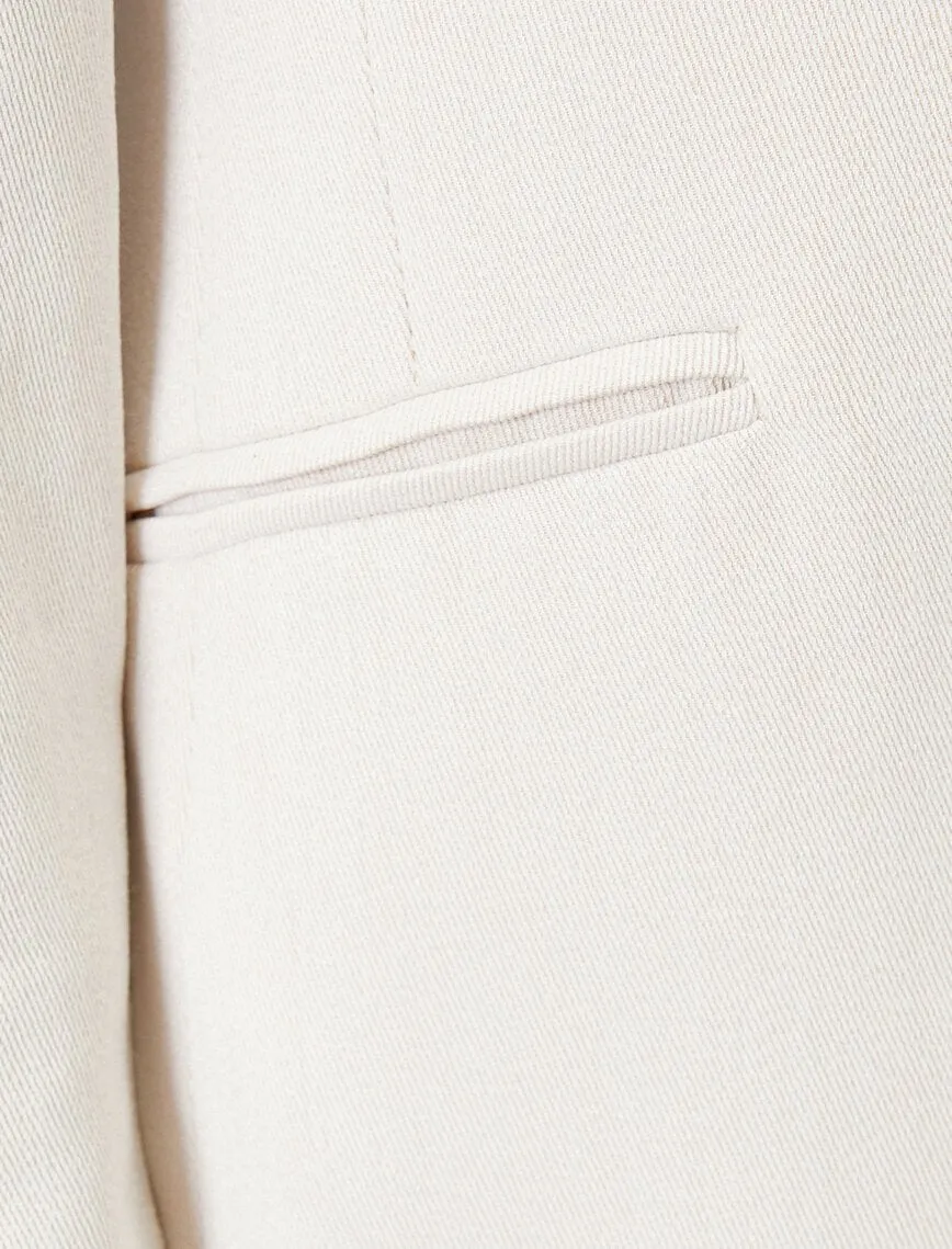 10606 Beige Collarless Jacket