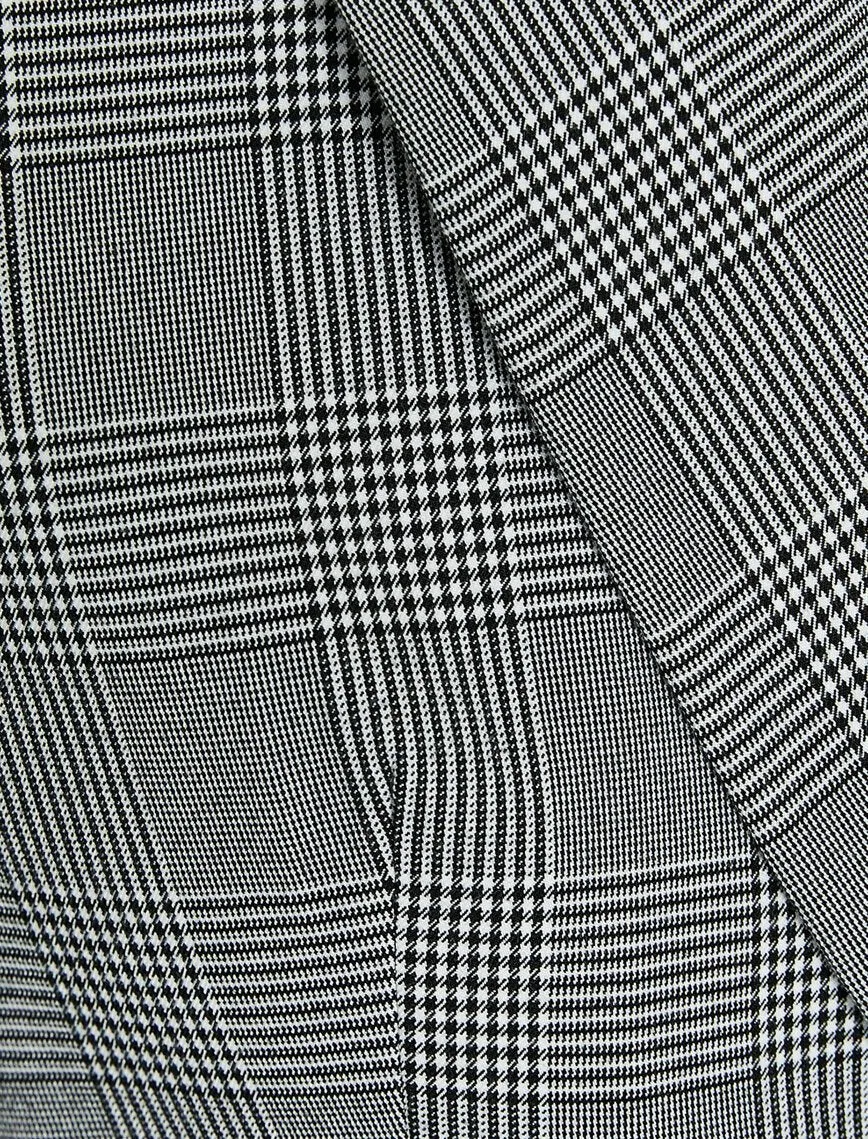 10651 Black Double-Breasted Check Jacket