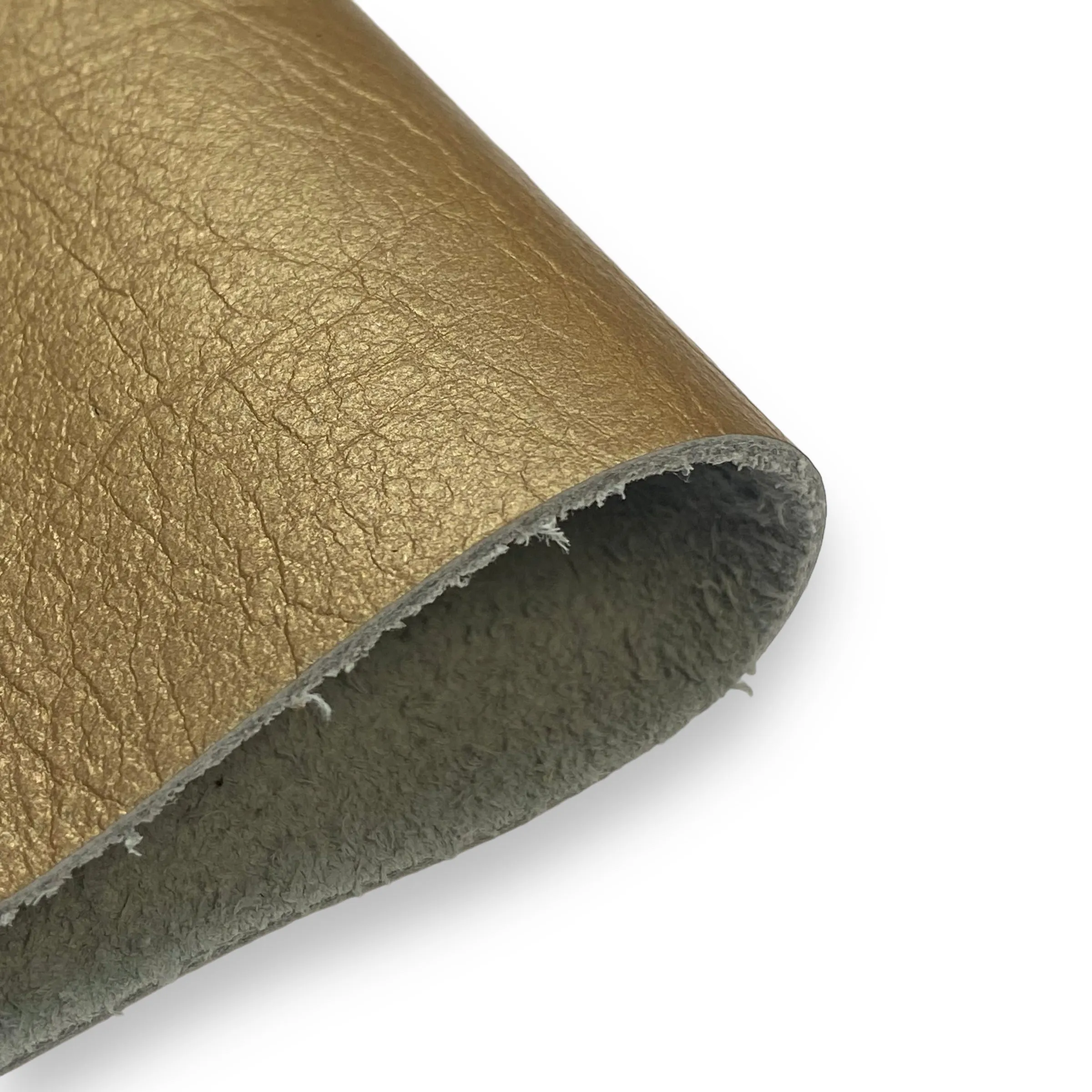 3oz (1.4mm) Metallic Cow Leather- Pale Gold (per square foot)