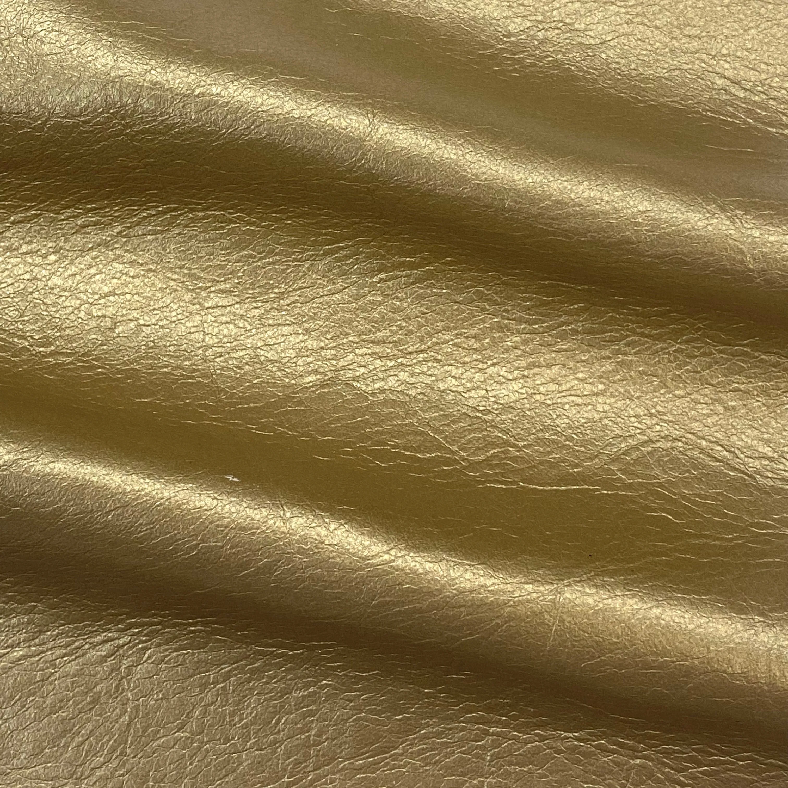 3oz (1.4mm) Metallic Cow Leather- Pale Gold (per square foot)