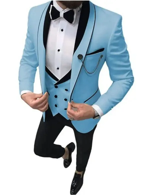 Aidase Men Suit Fashion Formal Business Slim Fit 3 Pieces White Blazers Burgundy Pants Men's  Wedding Male Set Groom Suit
