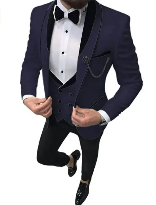 Aidase Men Suit Fashion Formal Business Slim Fit 3 Pieces White Blazers Burgundy Pants Men's  Wedding Male Set Groom Suit
