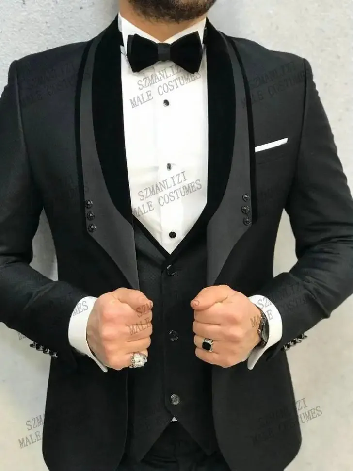 Aidase Men Suit Fashion Formal Business Slim Fit 3 Pieces White Blazers Burgundy Pants Men's  Wedding Male Set Groom Suit