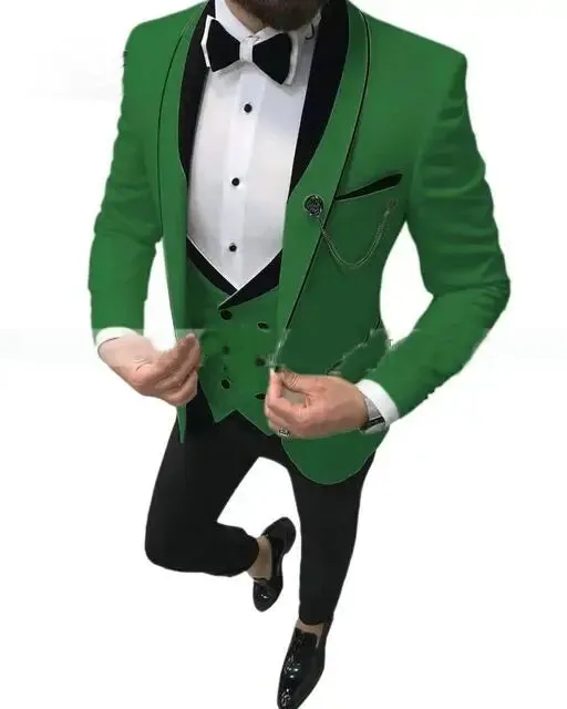 Aidase Men Suit Fashion Formal Business Slim Fit 3 Pieces White Blazers Burgundy Pants Men's  Wedding Male Set Groom Suit