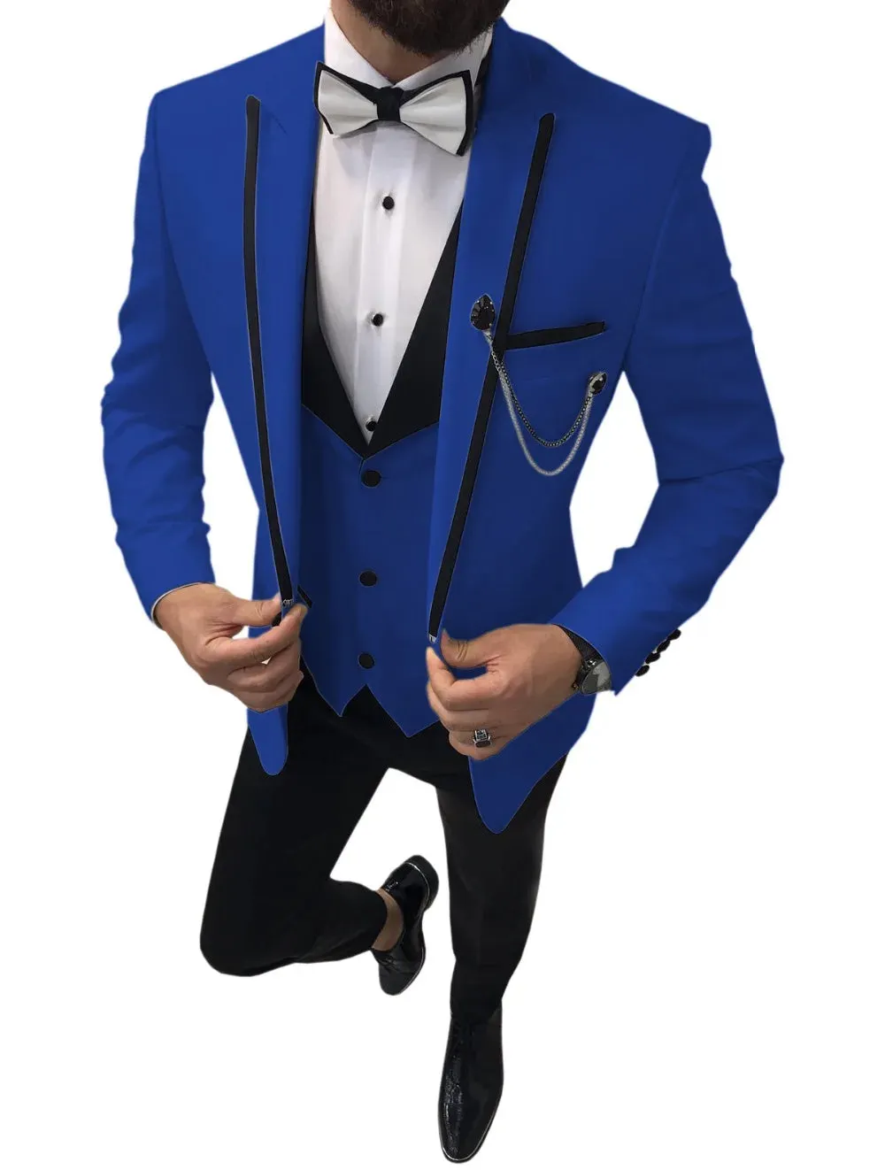 Aidase Men Suit Fashion Formal Business Slim Fit 3 Pieces White Blazers Burgundy Pants Men's  Wedding Male Set Groom Suit