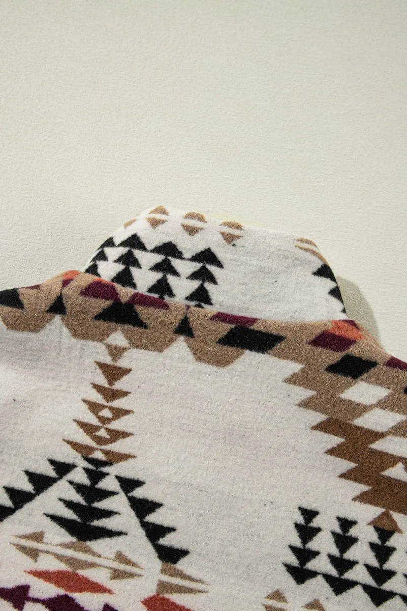 Aztec Beige Zip Up Jacket