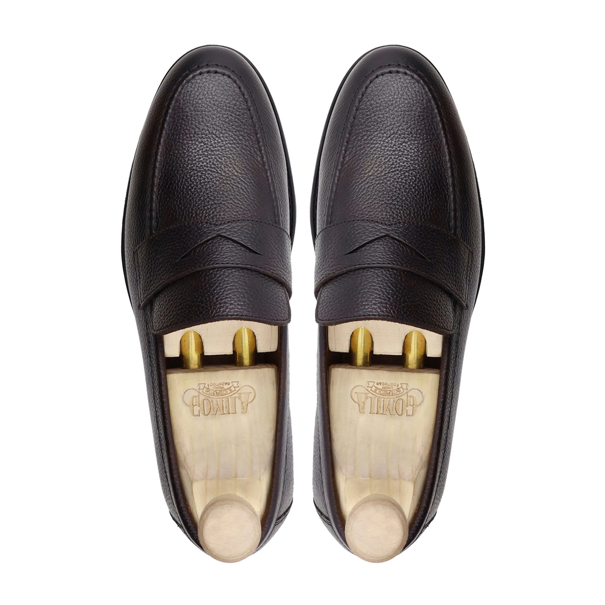 Barq - Men's Dark Brown Pebble Grain Leather Loafer