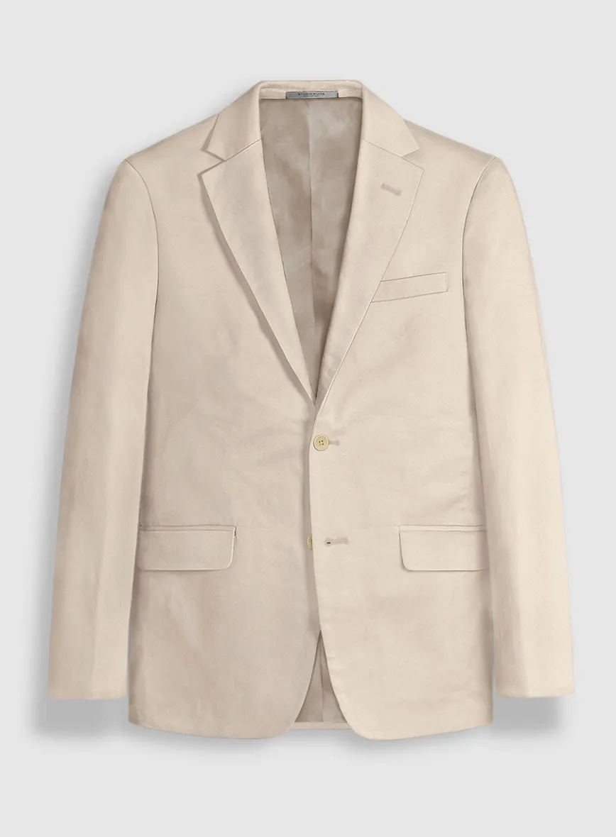 Beige Cotton Power Stretch Chino Jacket