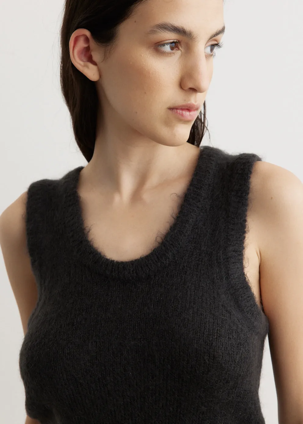 Brushed Super Kid Mohair Knit Tank