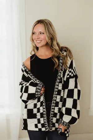 Check Pattern Chunky Cardigan