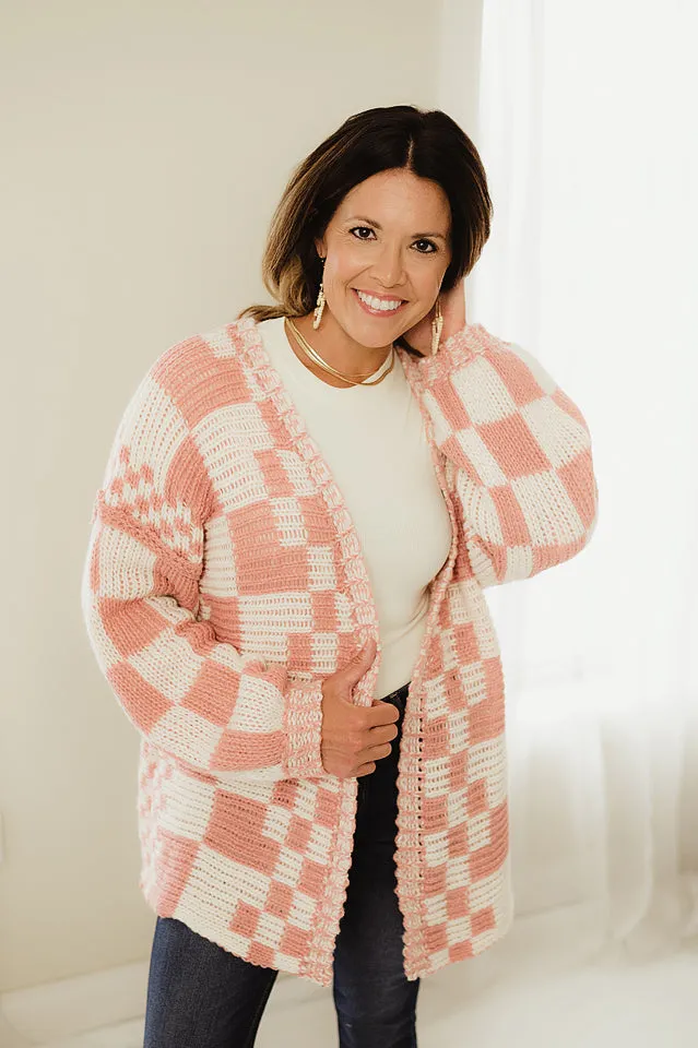 Check Pattern Chunky Cardigan