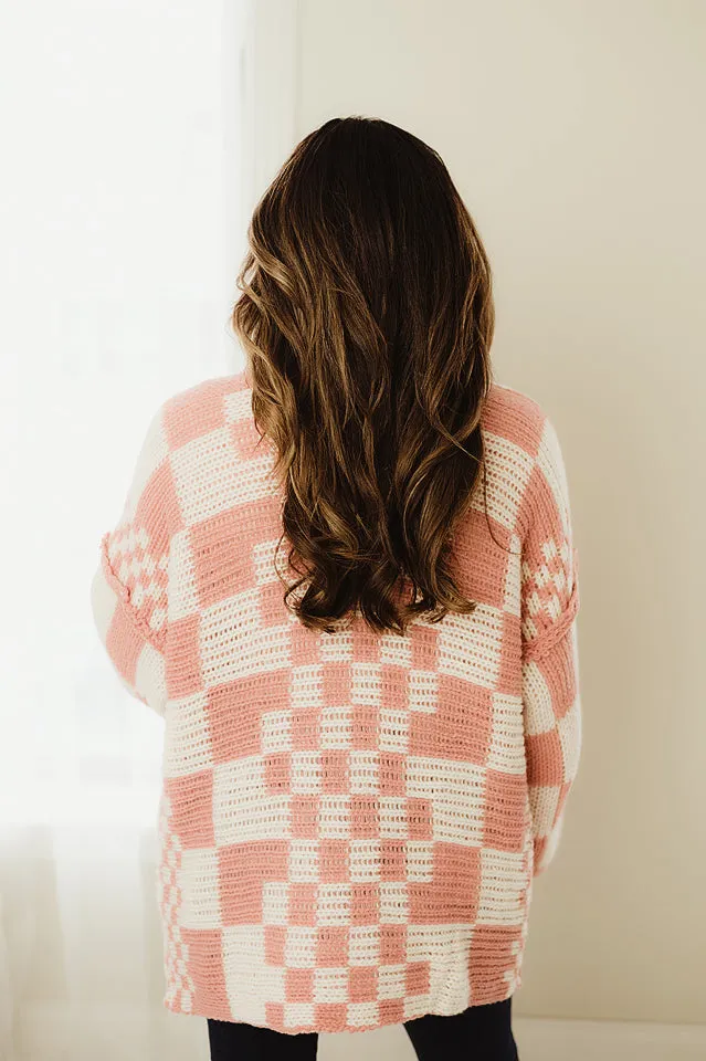Check Pattern Chunky Cardigan