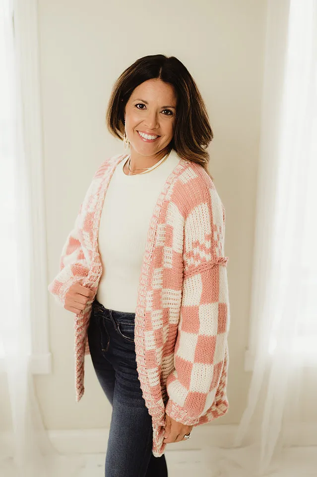 Check Pattern Chunky Cardigan