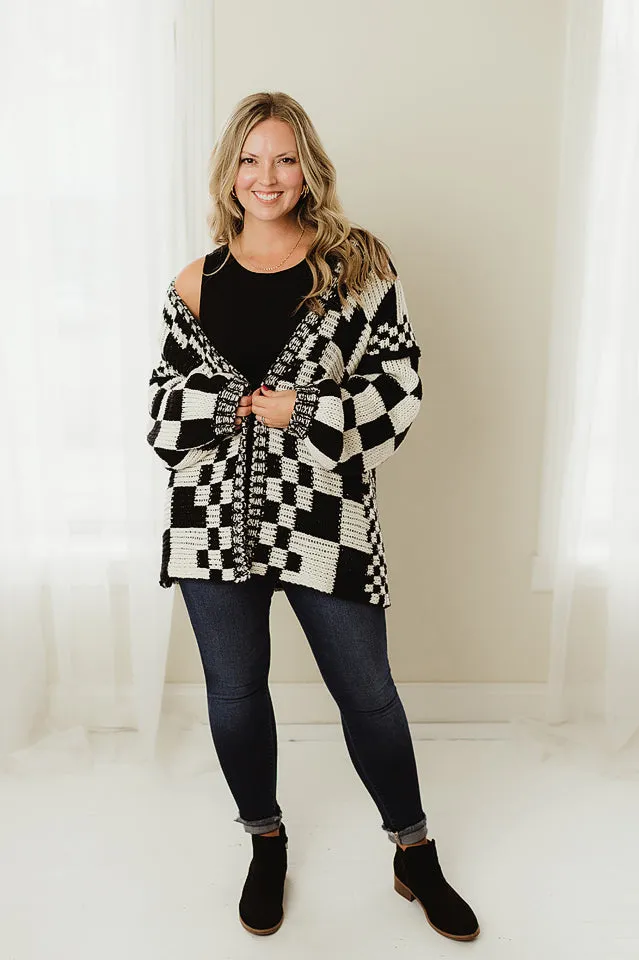 Check Pattern Chunky Cardigan