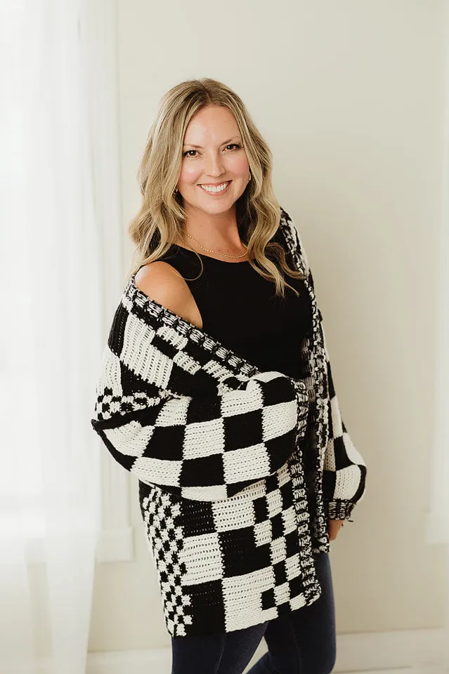 Check Pattern Chunky Cardigan