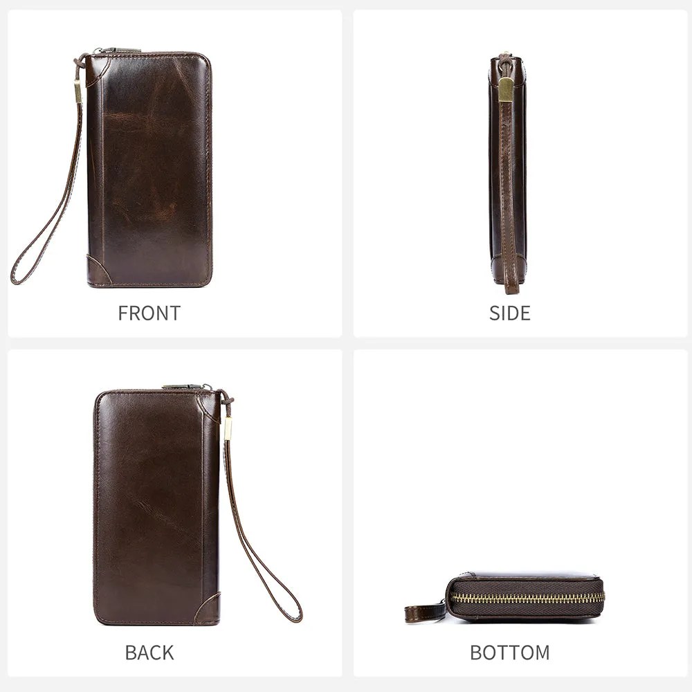 ChicLeather Zipper Long Wallet