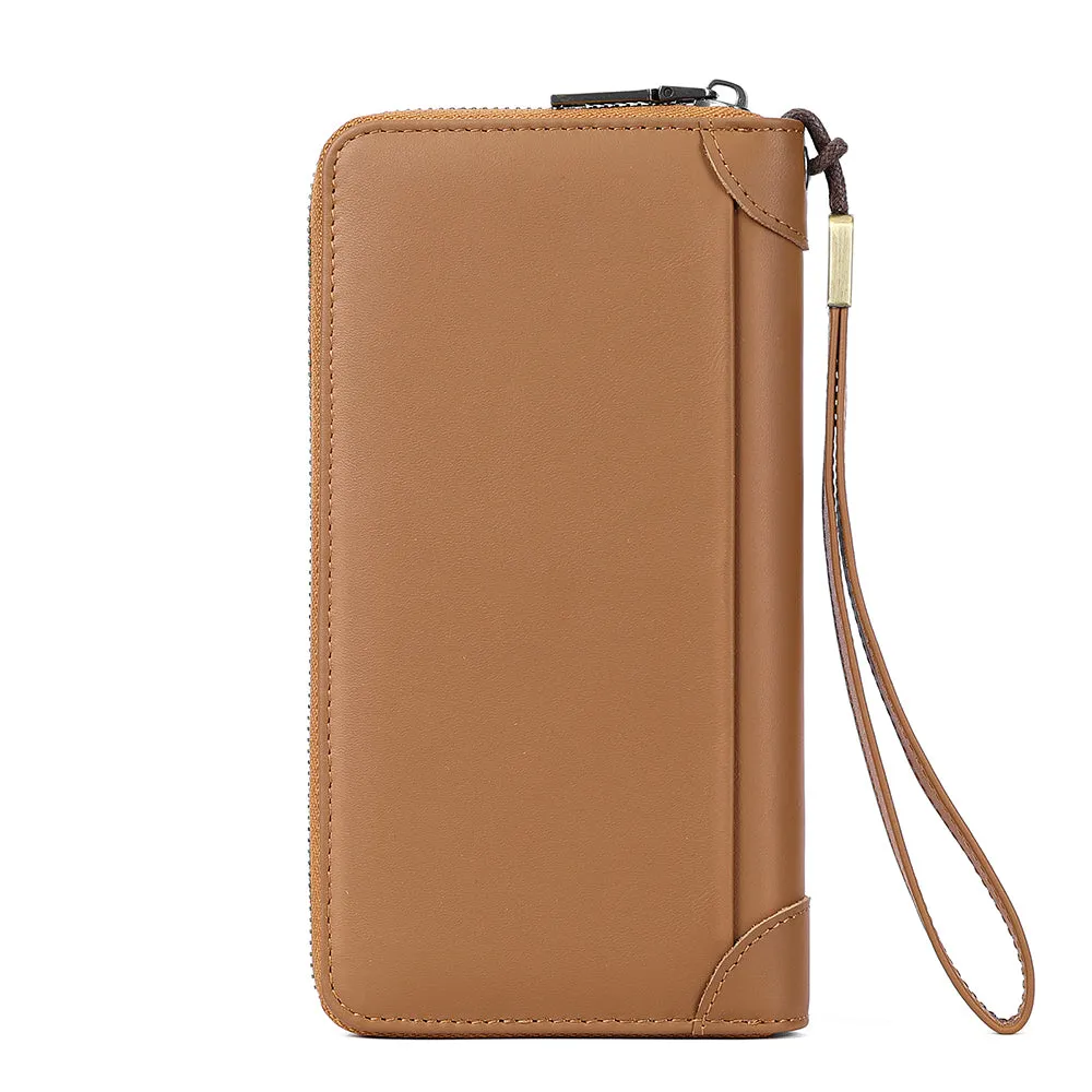 ChicLeather Zipper Long Wallet