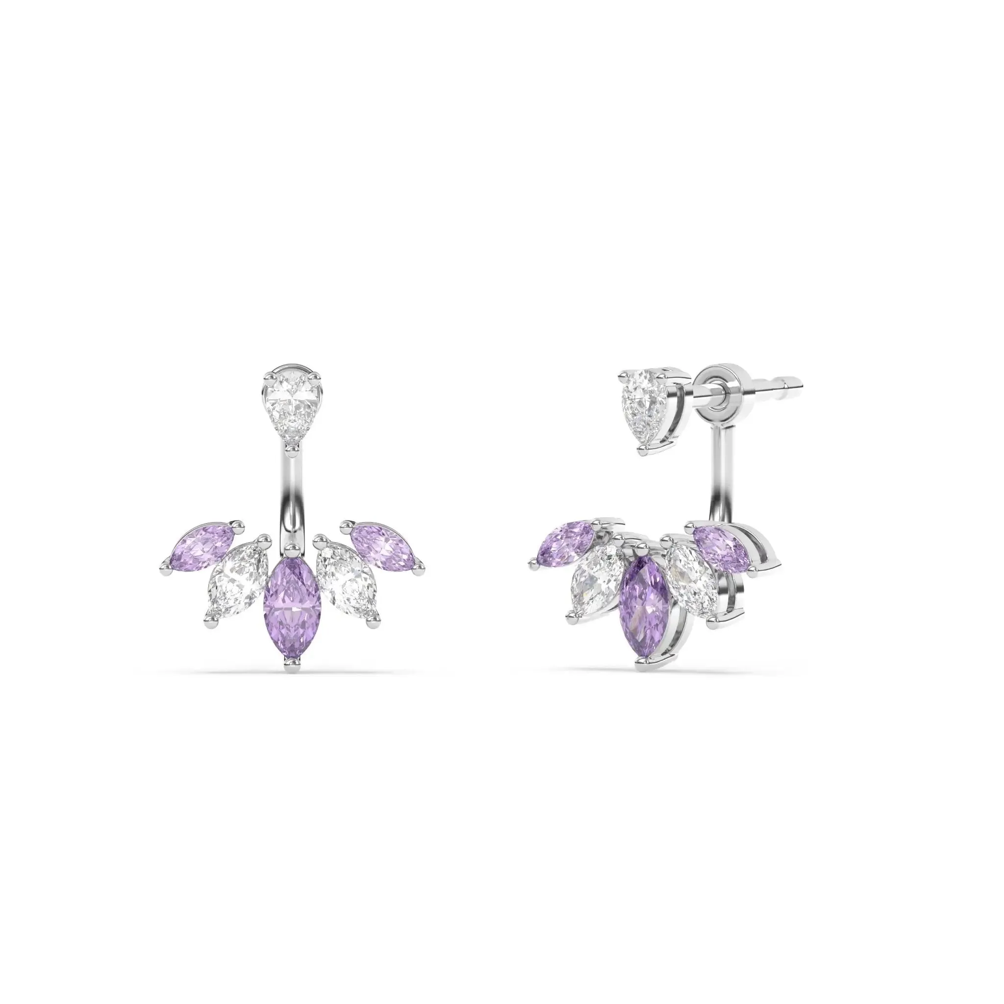 Diamond & Amethyst Ear Jacket