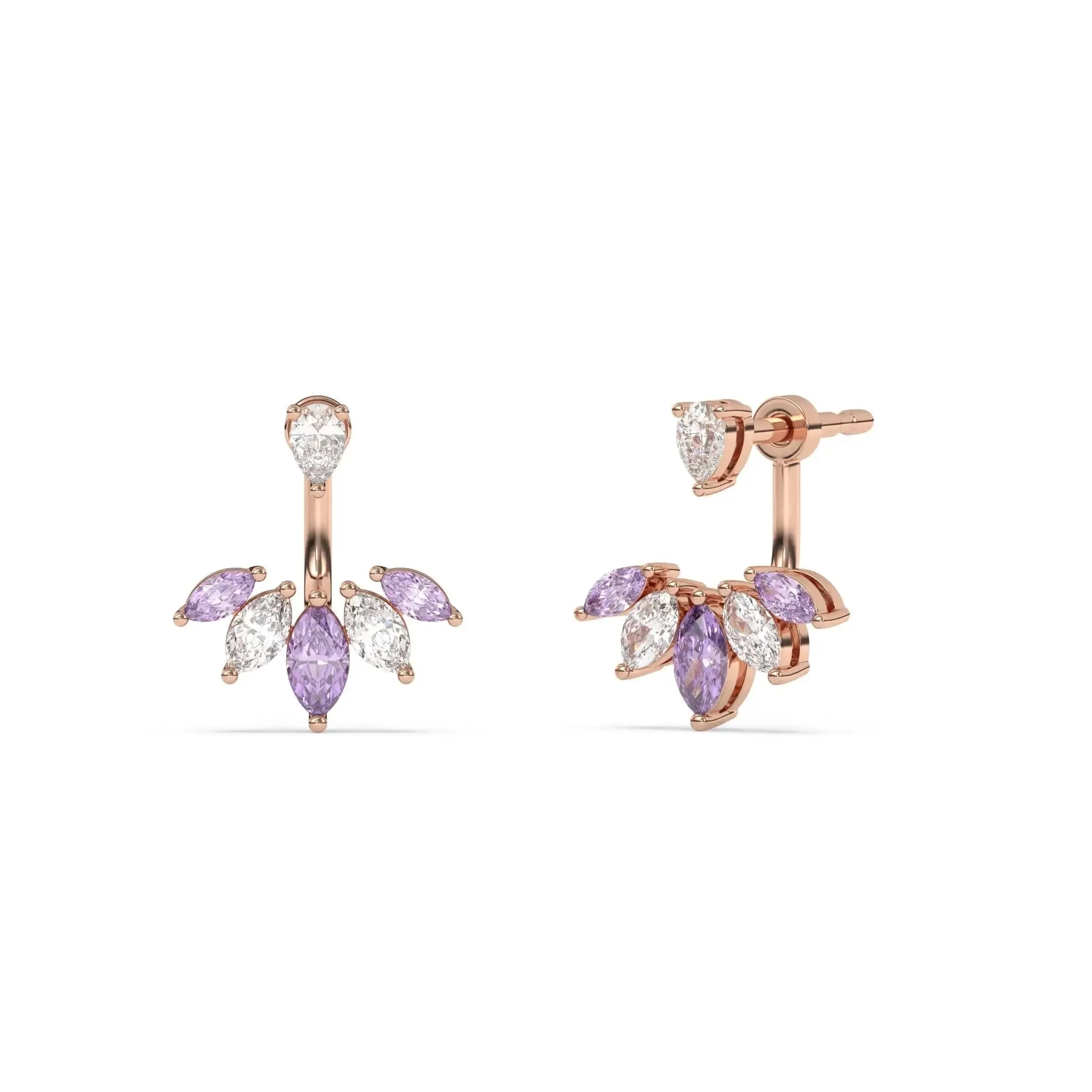 Diamond & Amethyst Ear Jacket
