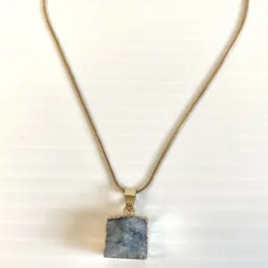 Fashion Accessories - Blue Geode Necklace