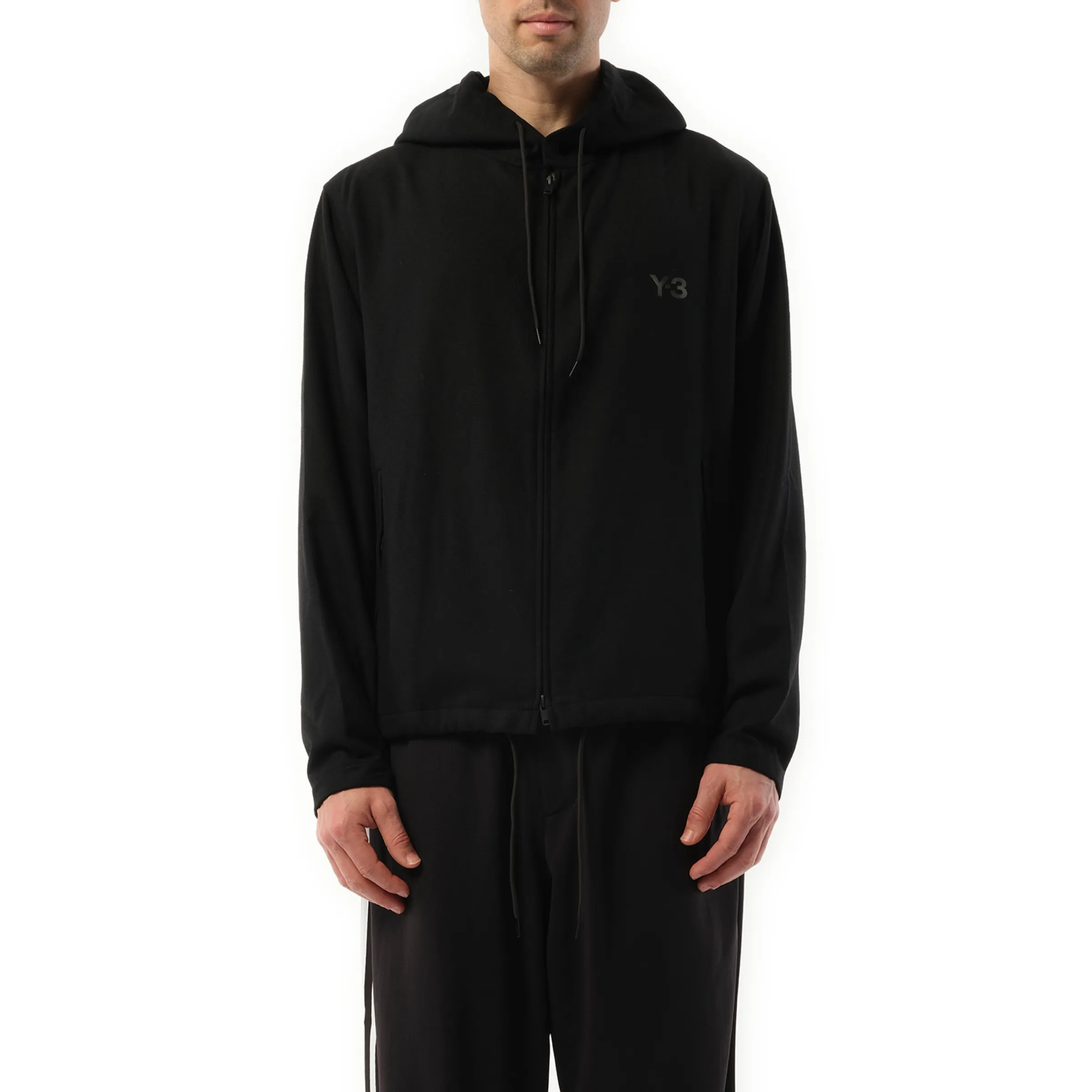 Flannel Hooded Jacket in Black