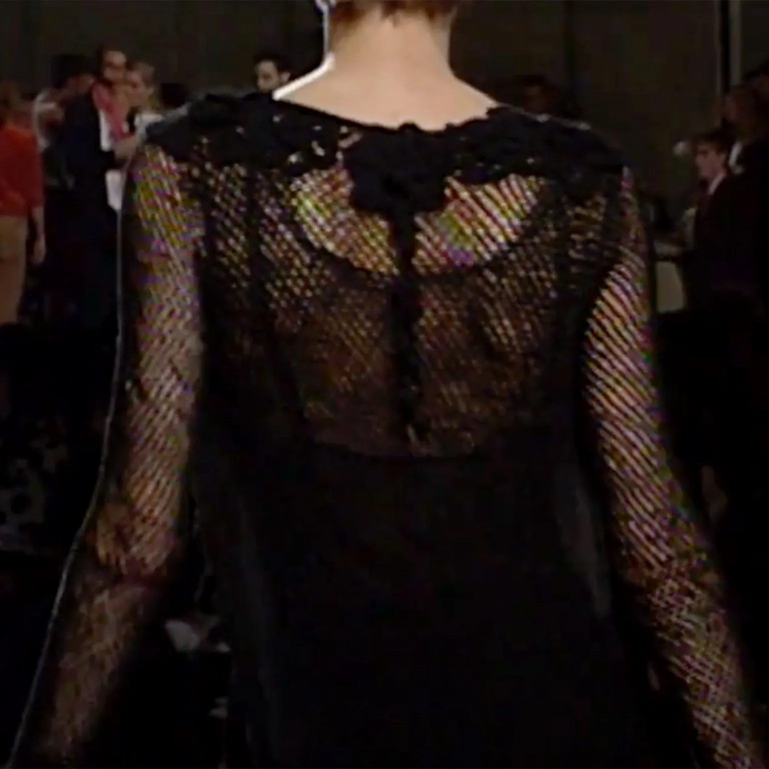 F/W 1997 Isaac Mizrahi Tiny Label Black Crochet Long Duster Cardigan