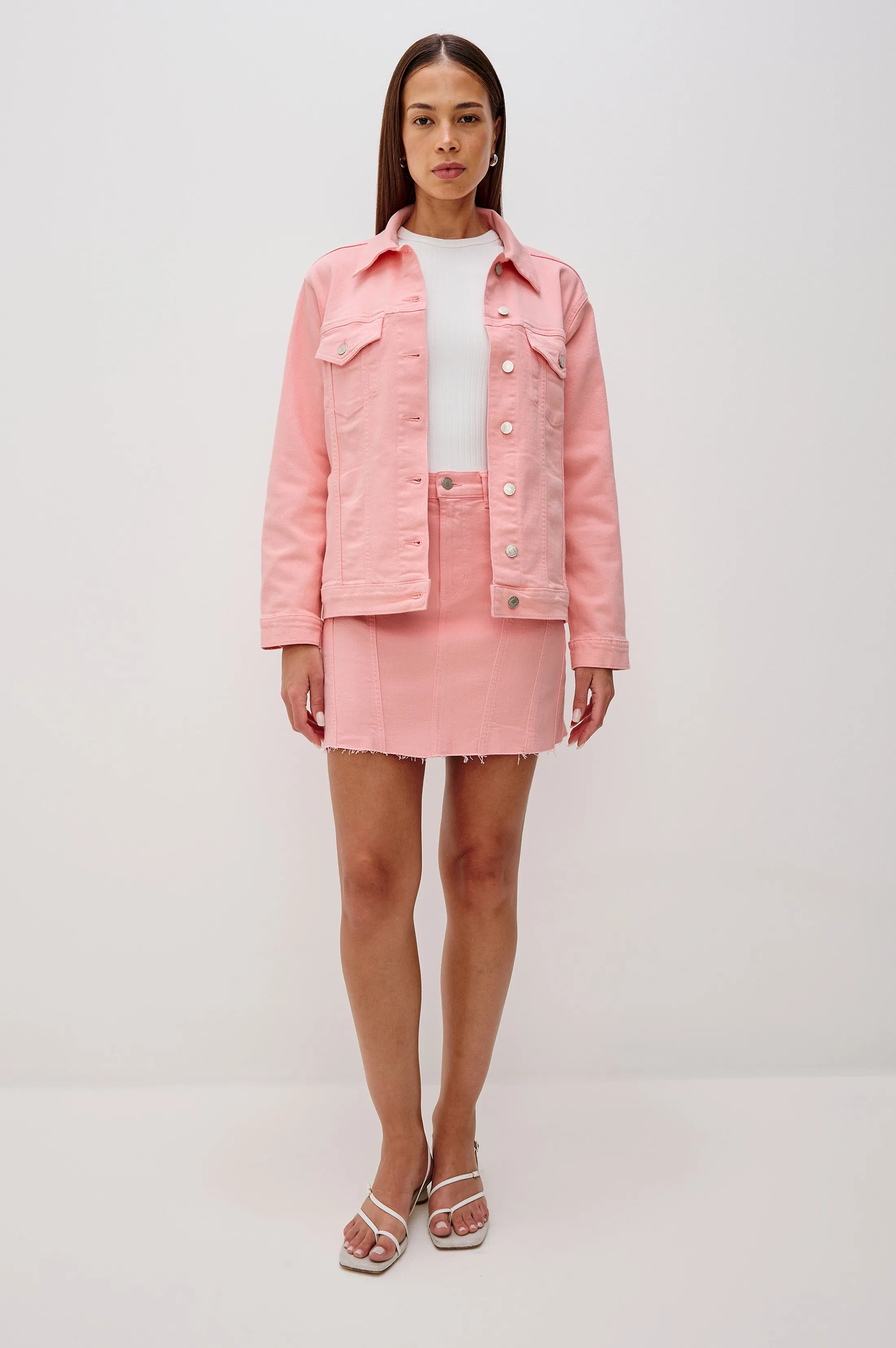 GROVE BOYFRIEND TRUCKER JACKET - BUBBLE GUM