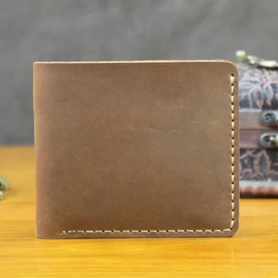 Handmade Leather Wallet For Men - Bifold Wallet - Full Grain Leather