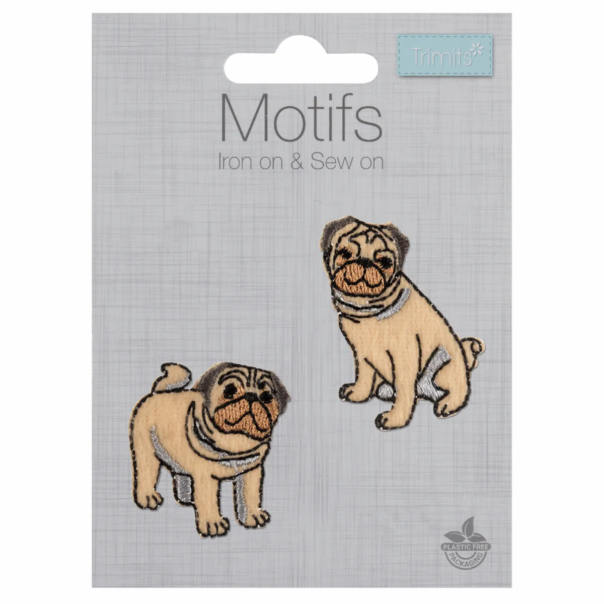 Iron-On/Sew On Motif Patch - Pugs
