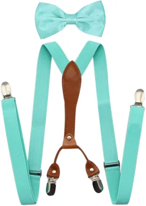 JAIFEI Suspenders & Bowtie Set- Men's Elastic X Band Suspenders   Bowtie For Wedding, Formal Events