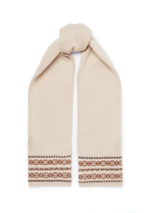 Jennifer Fairisle Scarf (Light Camel)
