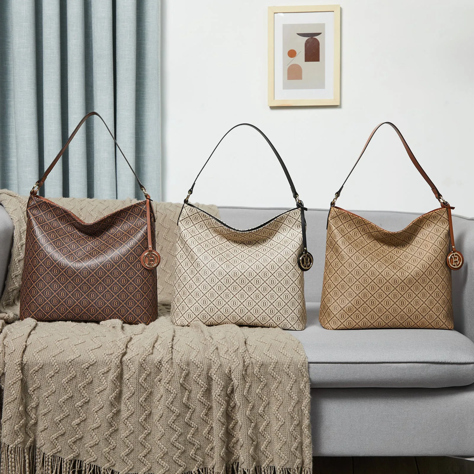 Kweli Durable Large Leather Hobo Shoulder Bag for Every Day Use