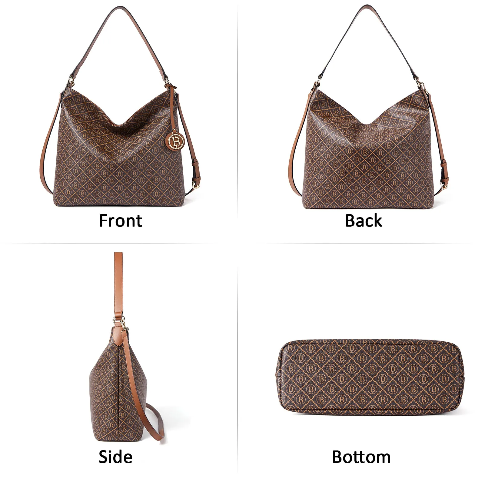 Kweli Durable Large Leather Hobo Shoulder Bag for Every Day Use