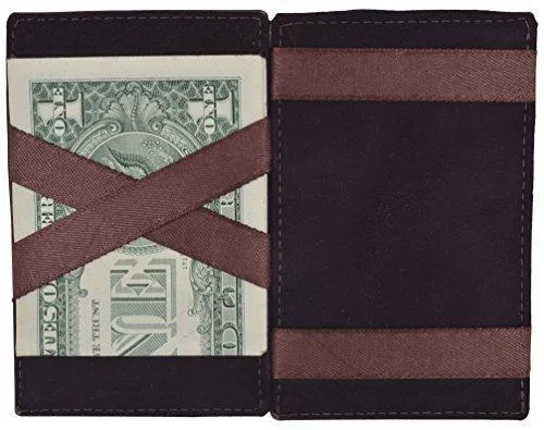 Moga Men's Fashion Magic Money Clip Genuine Leather Minimalistic Slim Wallet (Tan)