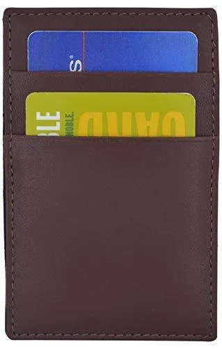 Moga Men's Fashion Magic Money Clip Genuine Leather Minimalistic Slim Wallet (Tan)