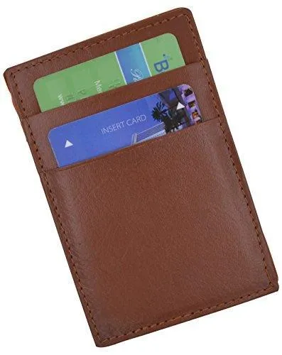 Moga Men's Fashion Magic Money Clip Genuine Leather Minimalistic Slim Wallet (Tan)