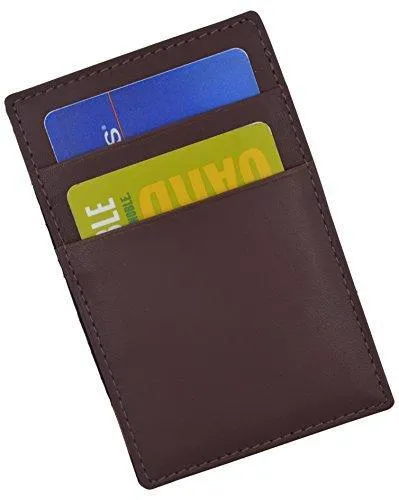 Moga Men's Fashion Magic Money Clip Genuine Leather Minimalistic Slim Wallet (Tan)