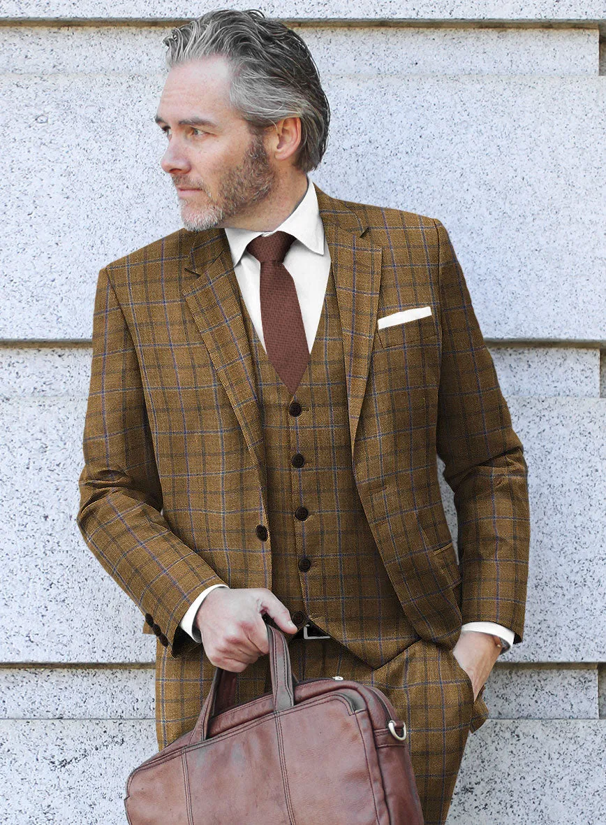 Noble Giancarlo Brown Wool Silk Linen Jacket