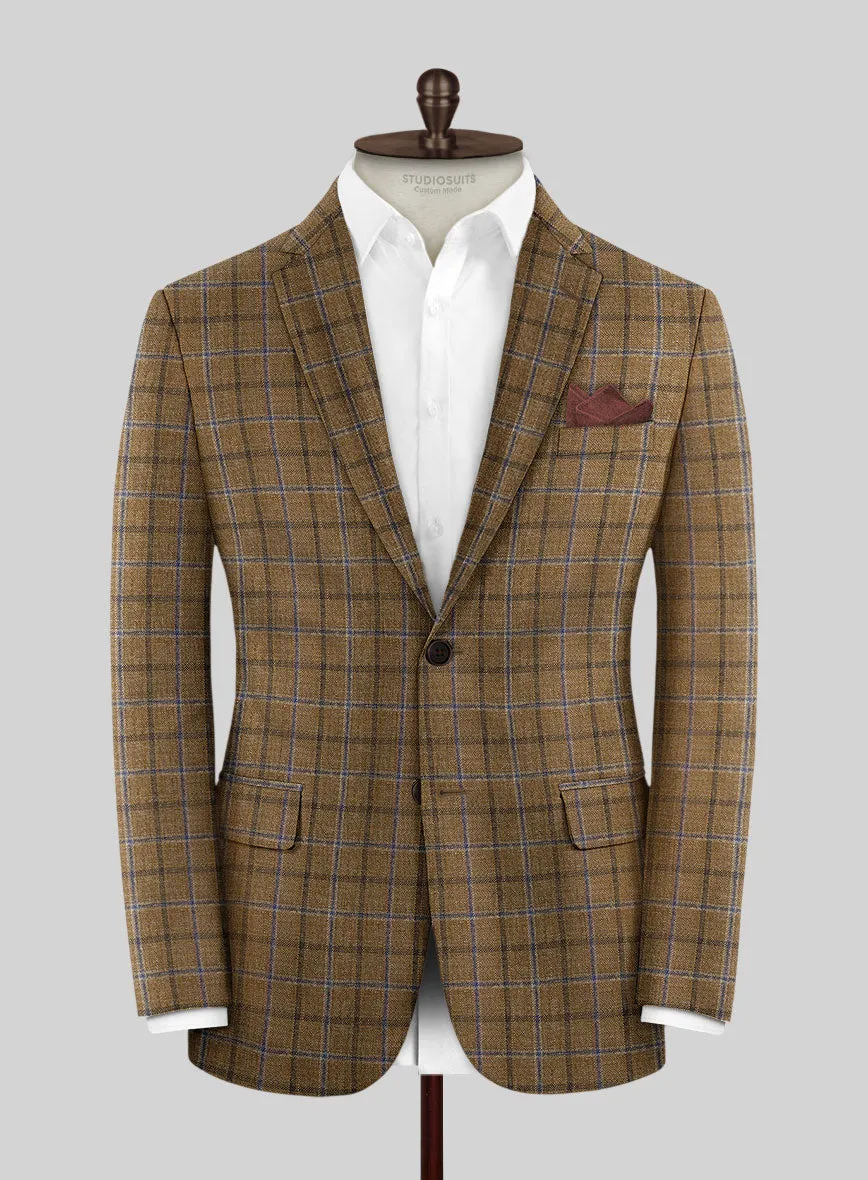 Noble Giancarlo Brown Wool Silk Linen Jacket