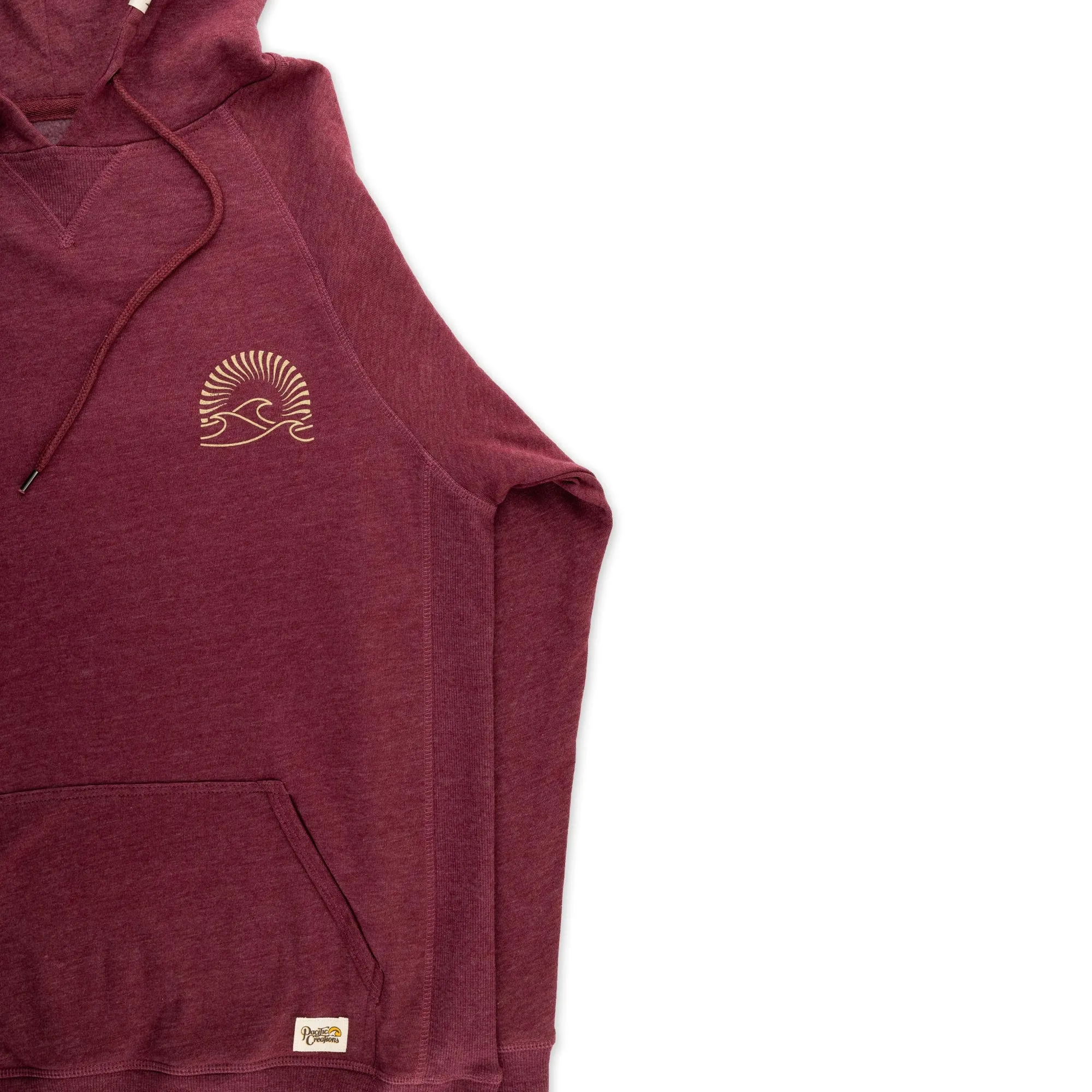 Pacific Creations "Tri Wave" Men's Hoodie- Burgundy