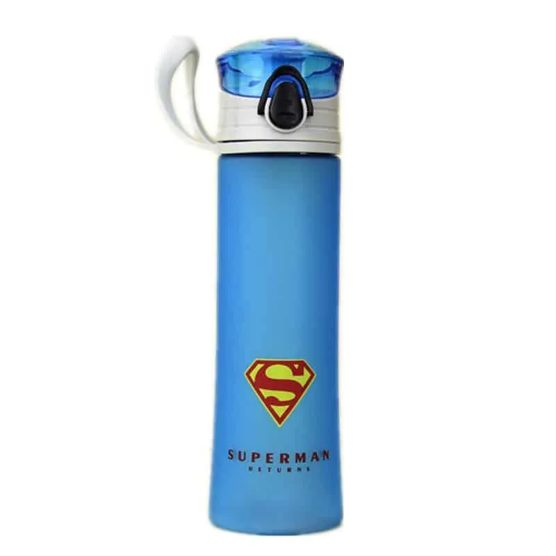 Portable Fitness Water Bottle with Superheroes Print