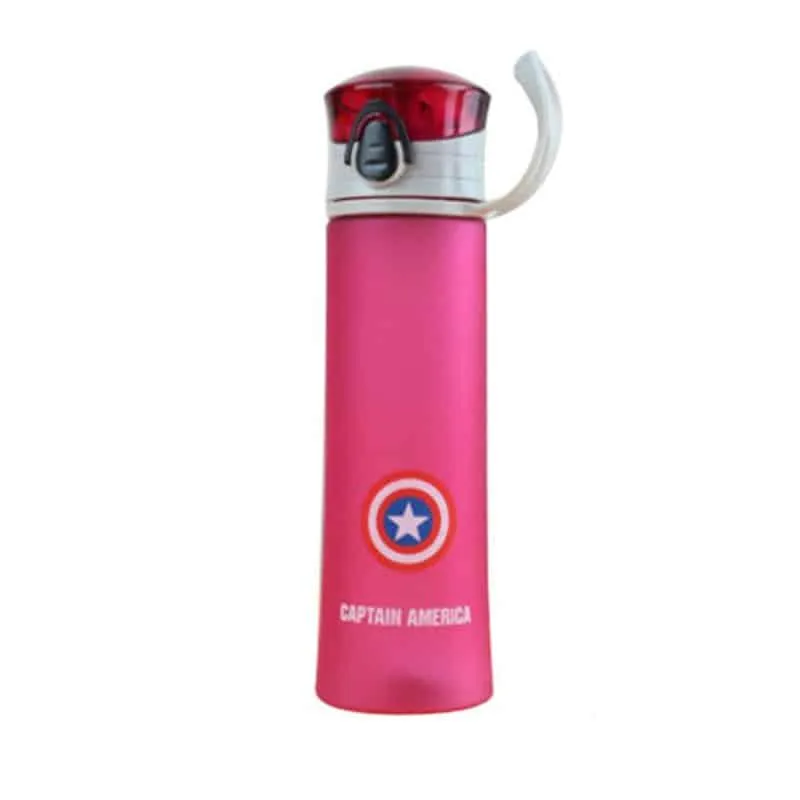 Portable Fitness Water Bottle with Superheroes Print