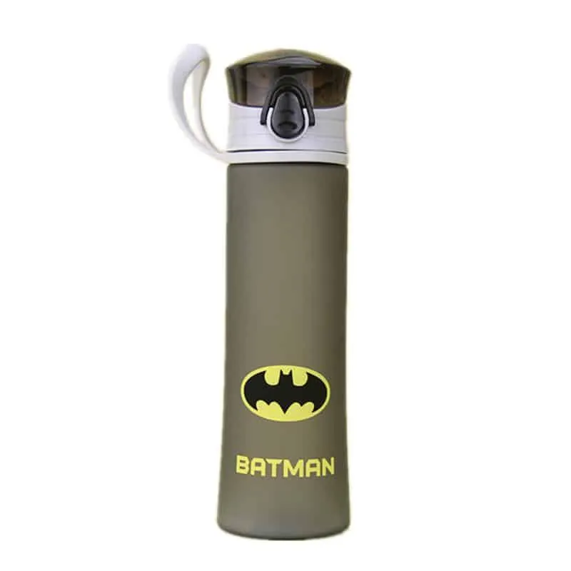 Portable Fitness Water Bottle with Superheroes Print
