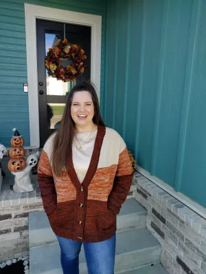 Pumpkin Cold Brew Multi-Color Cardigan