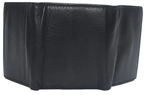 RFID Blocking Genuine Leather Wallet Extra Capacity Classic Trifold Wallet for Men