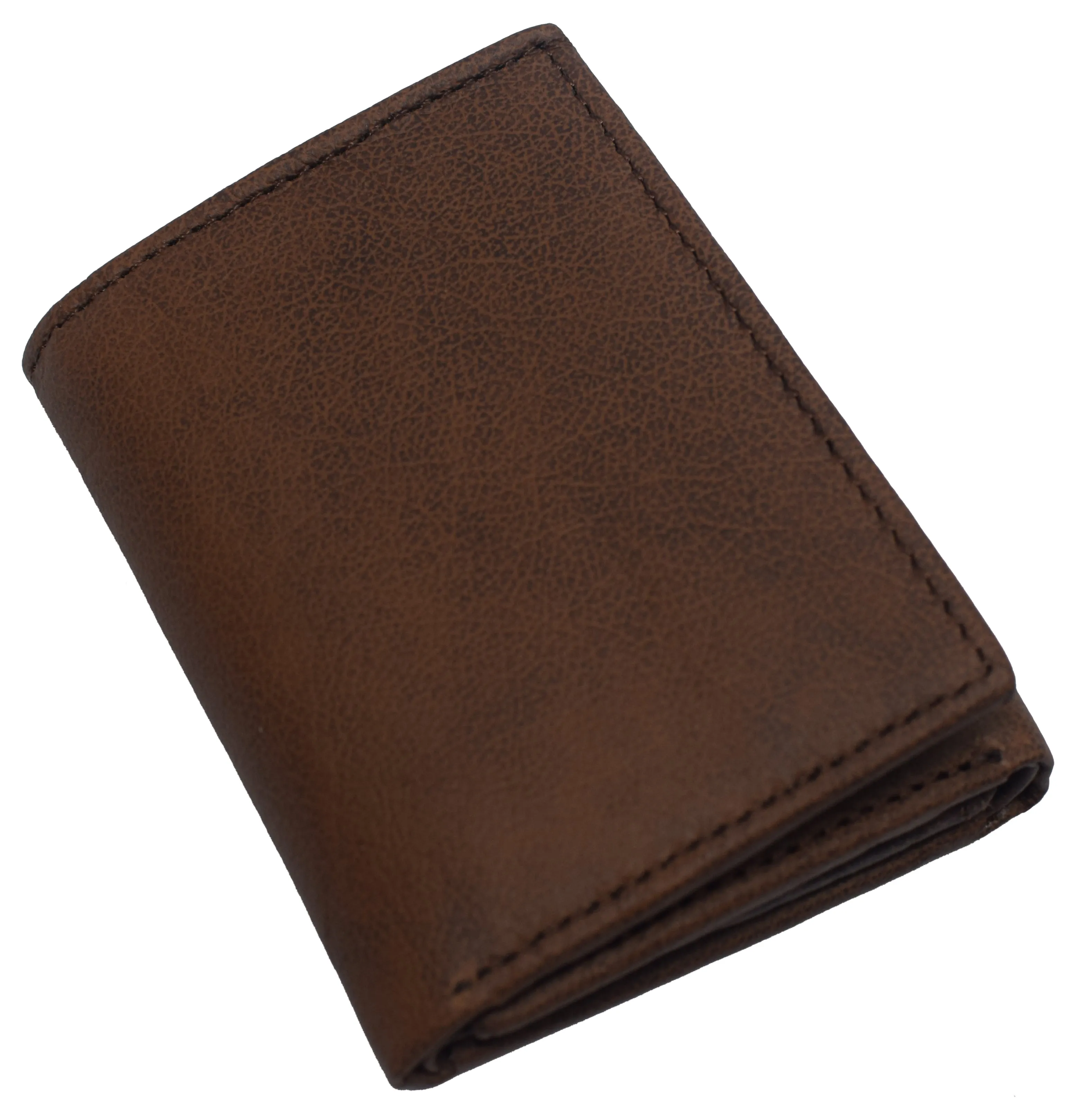 RFID Blocking Genuine Leather Wallet Extra Capacity Classic Trifold Wallet for Men