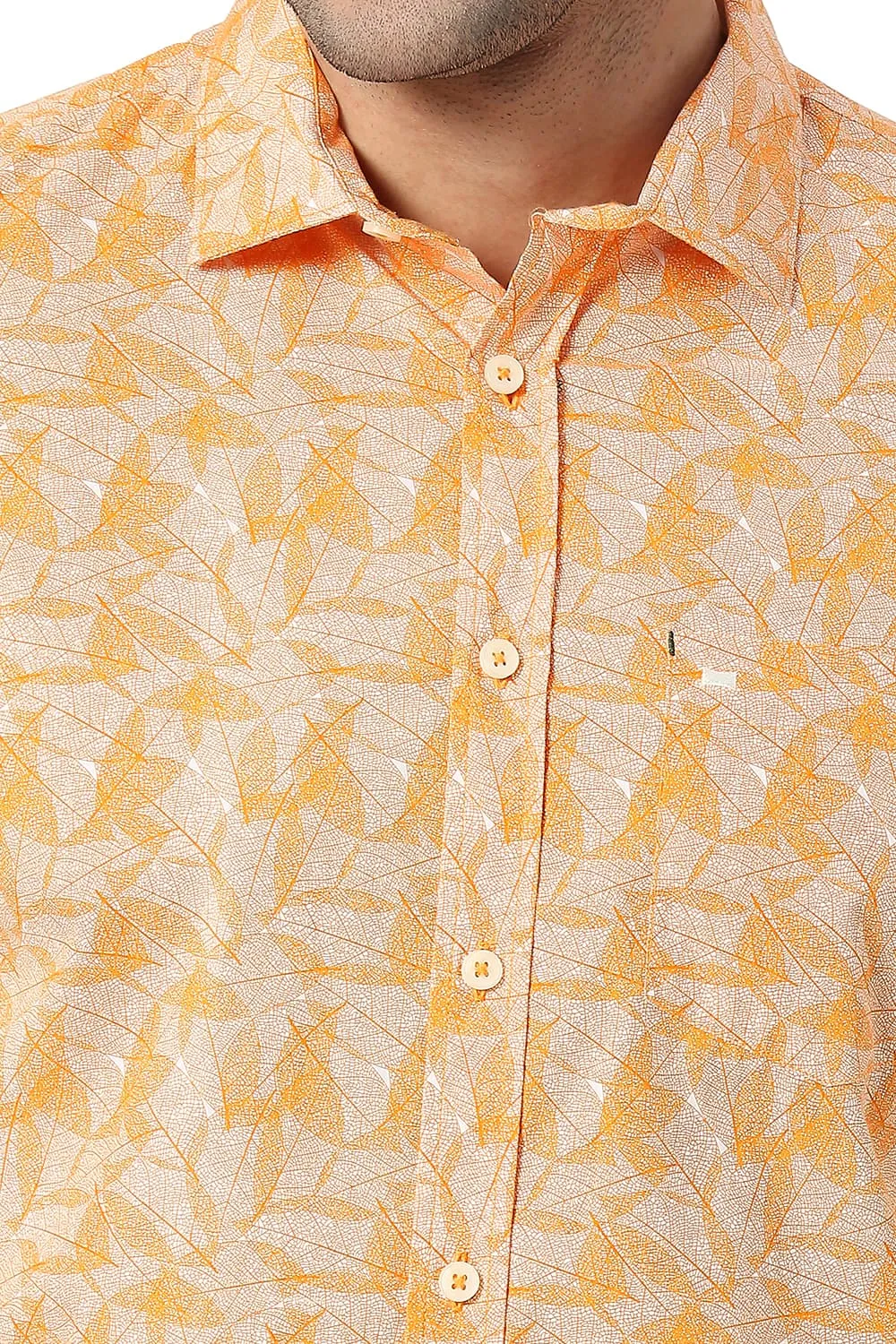 Slim Fit Cotton Poplin Printed Halfsleeves Shirt