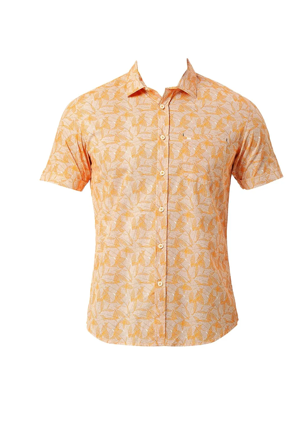 Slim Fit Cotton Poplin Printed Halfsleeves Shirt