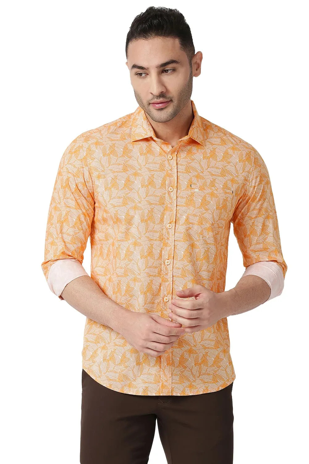 Slim Fit Cotton Poplin Printed Shirt