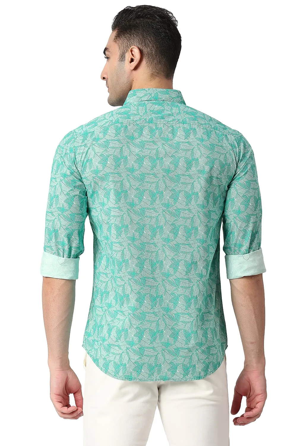 Slim Fit Cotton Poplin Printed Shirt